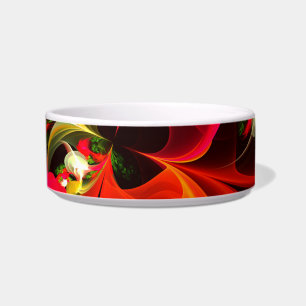 Red Green Floral Modern Abstract Art Pattern #02 Bowl