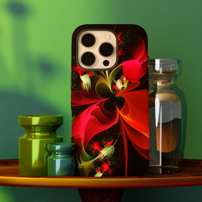 Red Green Floral Modern Abstract Art Pattern #02 Case-Mate iPhone Case (Red Green Floral Modern Abstract Art Pattern #02 Case-Mate iPhone Case)