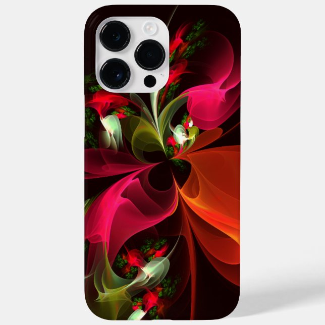 Red Green Floral Modern Abstract Art Pattern #02 Case-Mate iPhone Case (Back)
