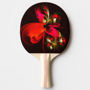 Red Green Floral Modern Abstract Art Pattern #02 Ping Pong Paddle