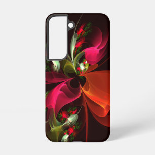 Red Green Floral Modern Abstract Art Pattern #02 Samsung Galaxy Case