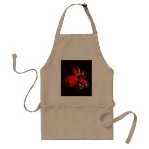 Red Green Floral Modern Abstract Art Pattern #02 Standard Apron