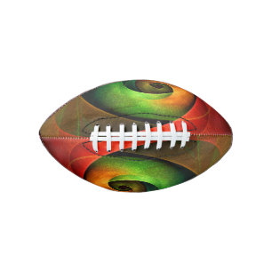 Red Green Floral Modern Abstract Art Pattern #21 American Football