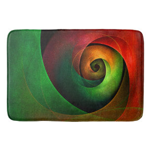 Red Green Floral Modern Abstract Art Pattern #21 Bath Mat
