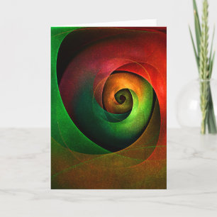 Red Green Floral Modern Abstract Art Pattern #21 Card