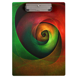 Red Green Floral Modern Abstract Art Pattern #21 Clipboard