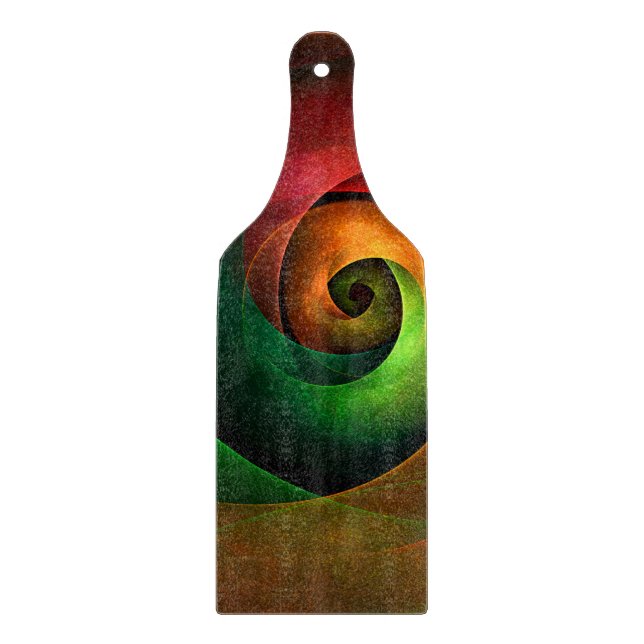 Red Green Floral Modern Abstract Art Pattern #21 Cutting Board (Front)