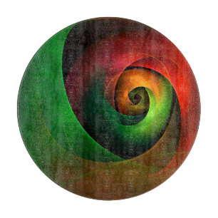 Red Green Floral Modern Abstract Art Pattern #21 Cutting Board