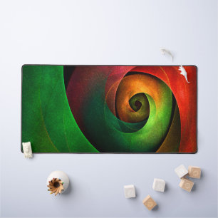 Red Green Floral Modern Abstract Art Pattern #21 Desk Mat