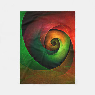 Red Green Floral Modern Abstract Art Pattern #21 Fleece Blanket