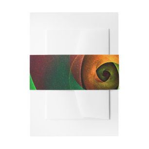 Red Green Floral Modern Abstract Art Pattern #21 Invitation Belly Band