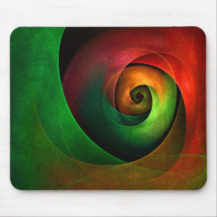 Red Green Floral Modern Abstract Art Pattern #21 Mouse Mat