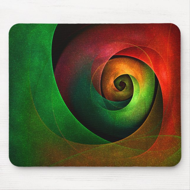 Red Green Floral Modern Abstract Art Pattern #21 Mouse Mat (Front)