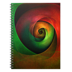 Red Green Floral Modern Abstract Art Pattern #21 Notebook