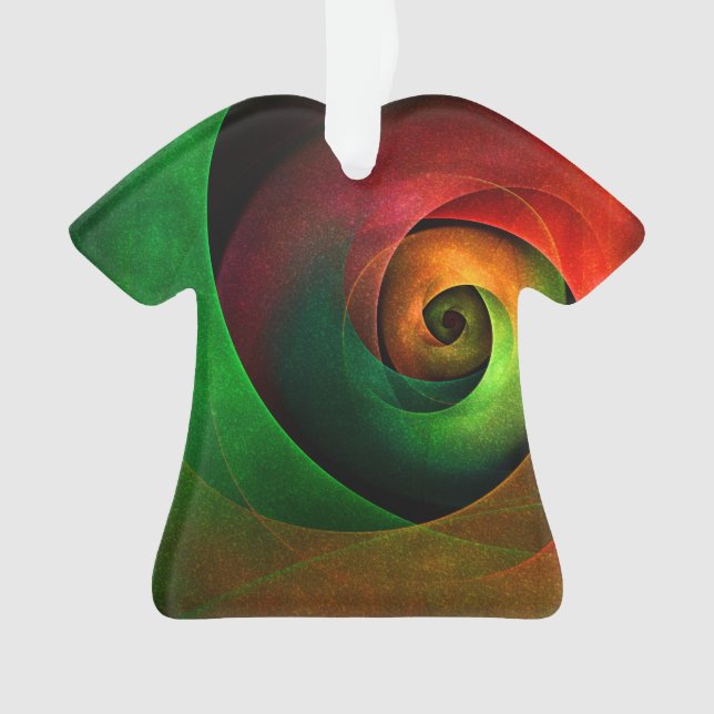 Red Green Floral Modern Abstract Art Pattern #21 Ornament (Front)