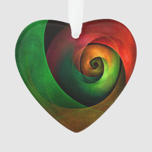 Red Green Floral Modern Abstract Art Pattern #21 Ornament