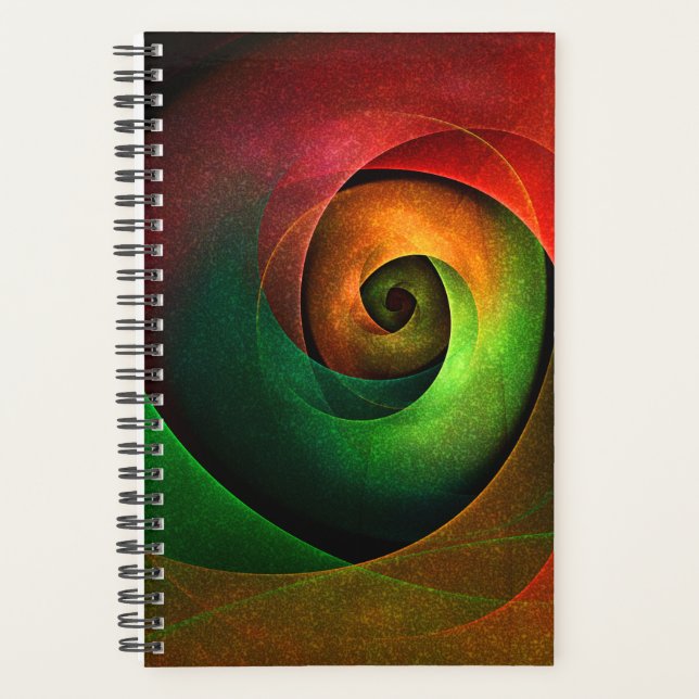 Red Green Floral Modern Abstract Art Pattern #21 Planner (Front)