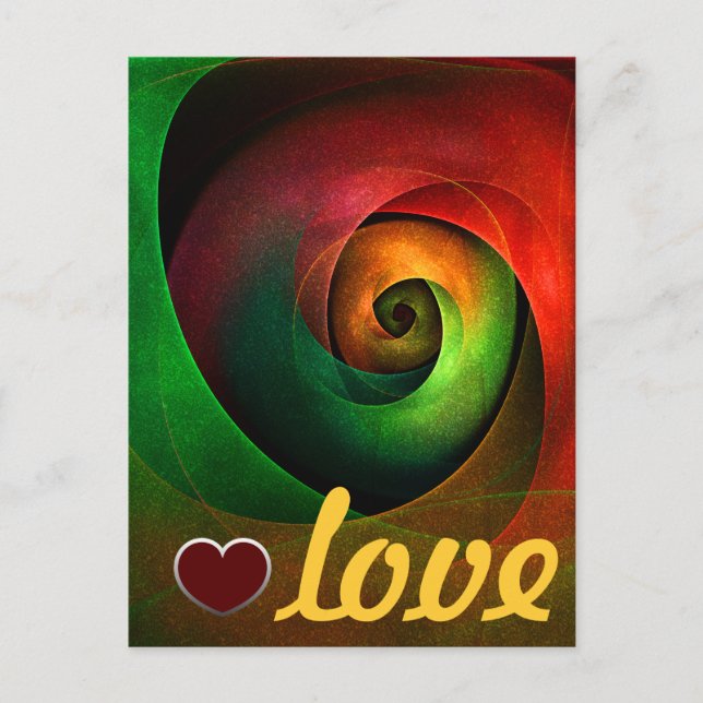 Red Green Floral Modern Abstract Art Pattern #21 Postcard (Front)