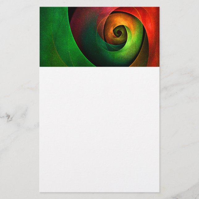 Red Green Floral Modern Abstract Art Pattern #21 Stationery (Front)
