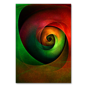 Red Green Floral Modern Abstract Art Pattern #21 Table Number
