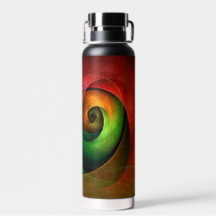 Red Green Floral Modern Abstract Art Pattern #21 Water Bottle