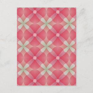Red & Green Flower Lattice Fractal Postcard