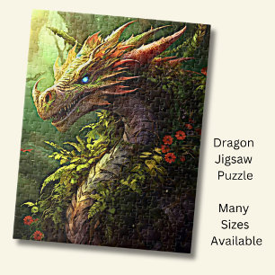 Red Green Forest Dragon Jigsaw Puzzle