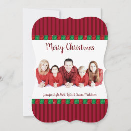 Red & Green Gems Holiday Custom Photo & Greetings