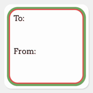 Red & Green Gift Sticker