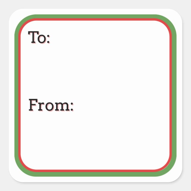 Red & Green Gift Sticker (Front)