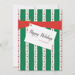Red Green Gift Wrapping 2 Photo Holiday Card