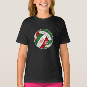 red green girly volleyball team colours T-Shirt