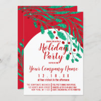 Red Green Glitter Holly and Ivy Corporate Holiday