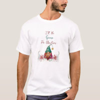 Red Green Gnome Holly Berry Poinsettia watercolor