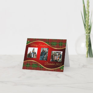 Red, Green, & Gold Christmas Folded Photo Card