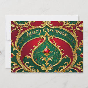 Red Green Gold Christmas Holiday Card