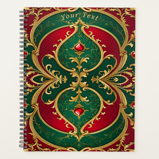 Red Green Gold Christmas Holiday Planner (Front)