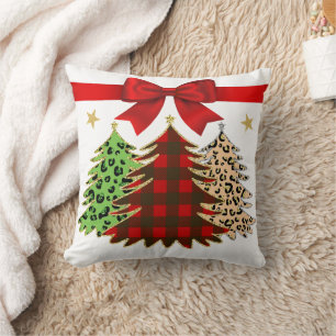 Red, Green, Gold Christmas Tree Double-sided Cushion