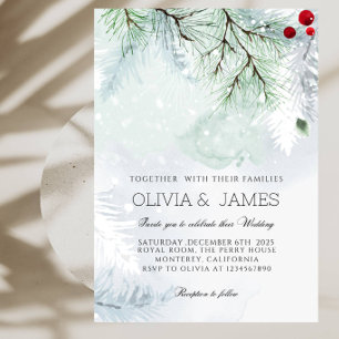 Red Green Gold Festive Wedding Celebration Party Invitation