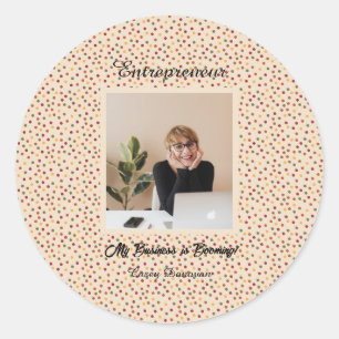 Red, Green, Gold, Orange, Brown Polka Dots  Classic Round Sticker