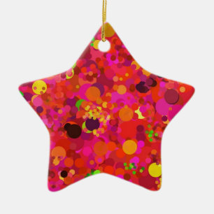 Red Green Gold & Pink Dots Decorative Ornament