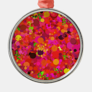 Red Green Gold & Pink Dots Decorative Ornament