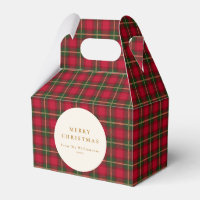 Red Green Gold Tartan Plaid Merry Christmas Family