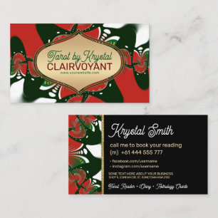 Red Green Golden Goddess Tarot Business Cards