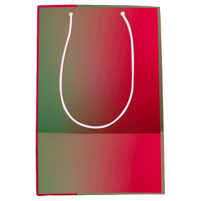 red & green gradient  medium gift bag (Front)
