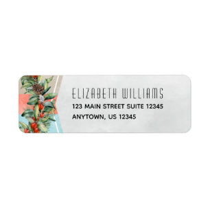 Red Green Gray Christmas Return Address
