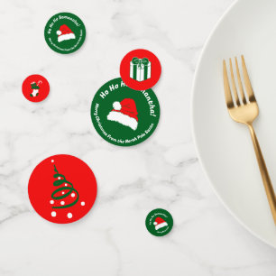 Red Green Ho ho ho Santa Merry Christmas Set Confetti