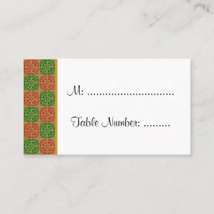 Red Green Holiday Fleur de Lis Custom Table Cards