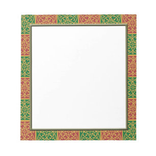Red Green Holiday Fleur des Lis Notepad