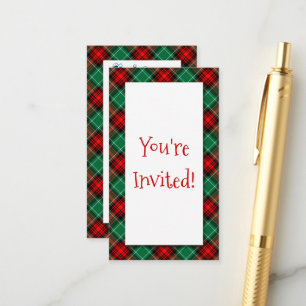 Red Green Holiday Party Invitation Business Card